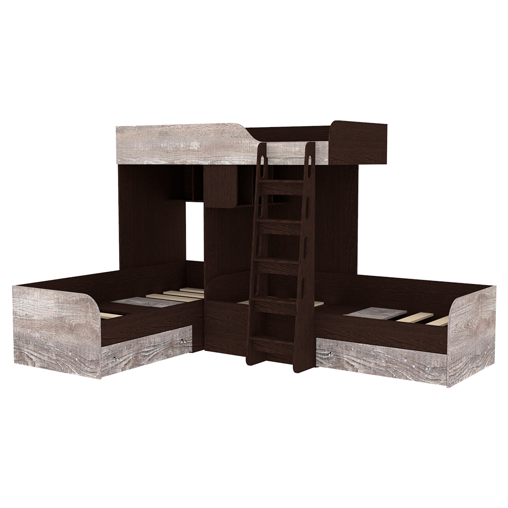 Кровать-чердак КарИВи Трио Венге Бетон
