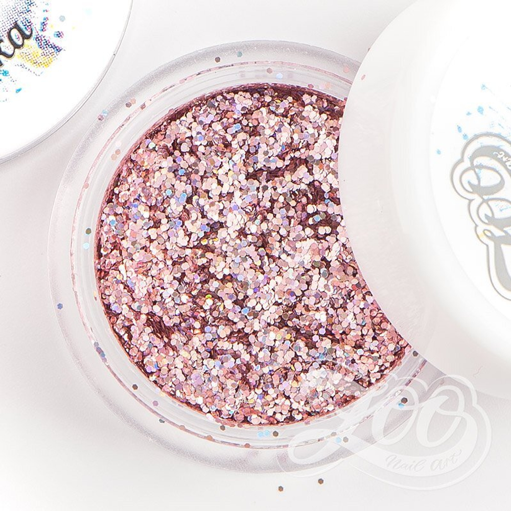 Zoo nail Глиттер голографический Магия Блеска 1247 розовый, 2гр