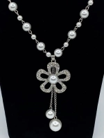 Длинное ожерелье с искусственным жемчугом бусы с подвеской