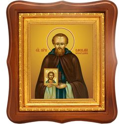 Василий Декаполит преподобный. Икона на холсте.