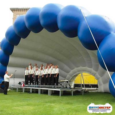 Надувная сцена ракушка «Морская волна», 16×8×8 м
