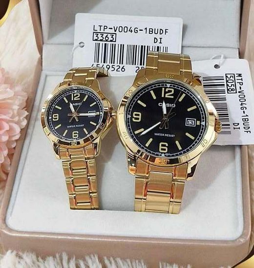 Парные часы Casio Standard: MTP-V004G-1B и LTP-V004G-1B