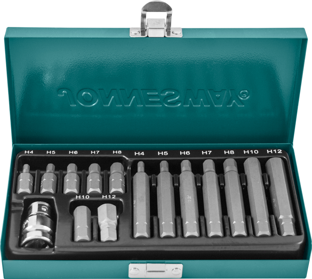 S29H4115S Набор вставок-бит 10 мм DR шестигранных с переходником, 15 предметов