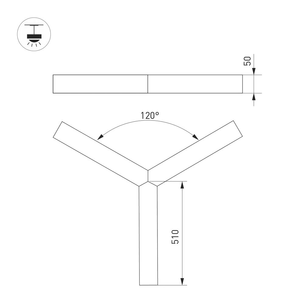 Светильник SP-RAYS-3-HANG-5050-510-34W Day4000 (RAL9005, 120 deg, 230V) IP33 1415lm (Arlight, Металл) 049208