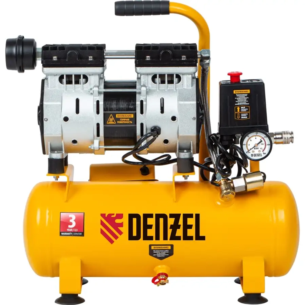 Компрессор DLS650/10 безмаслянный малошумный 650 Вт DENZEL 58021