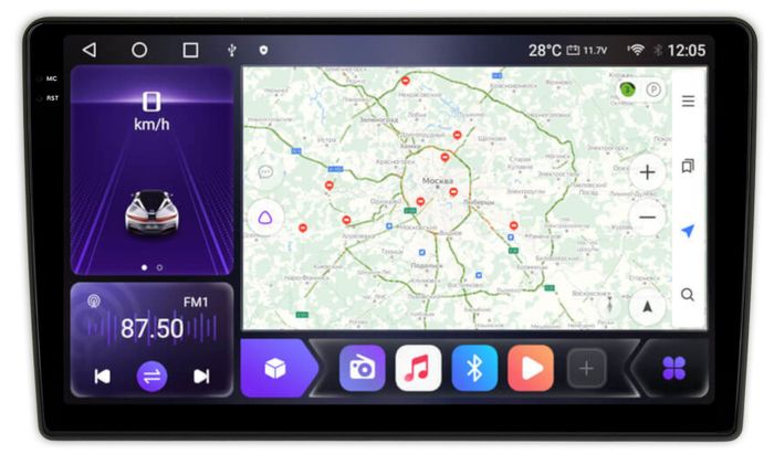 Магнитола для AUDI A4 2000-2008 (B6,B7) - Kuberg OL-9102 QLed+2K, Android 12, Быстрая, CarPlay, 4G SIM-слот
