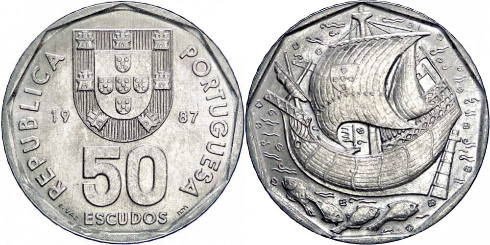 Португалия 50 эскудо, 1986-2001 Корабль XF