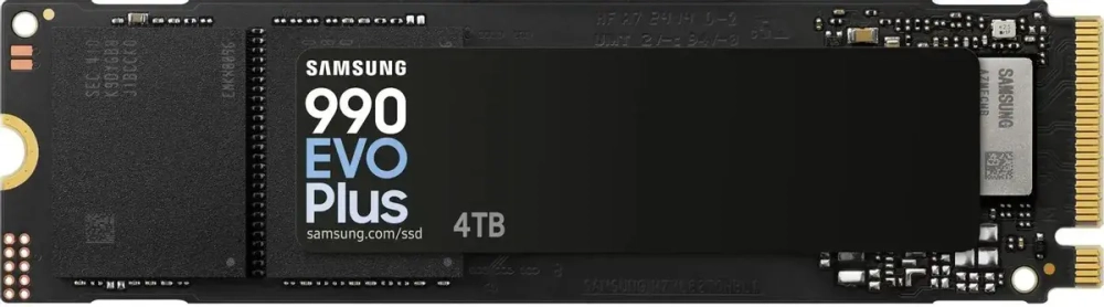 Твердотельный накопитель 4Tb SSD Samsung 990 EVO Plus, M.2 PCIe5.0, TBW 2400, R7250MB/s W6300MB/s