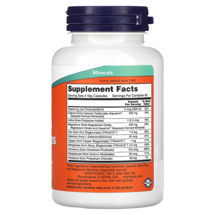 Минеральный комплекс NOW Foods Full Spectrum Mineral Caps, 120 вегетарианских капсул 2