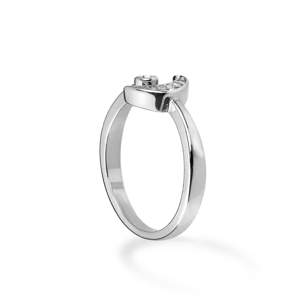 Латунное кольцо "Символ Лунница с фианитами" silver