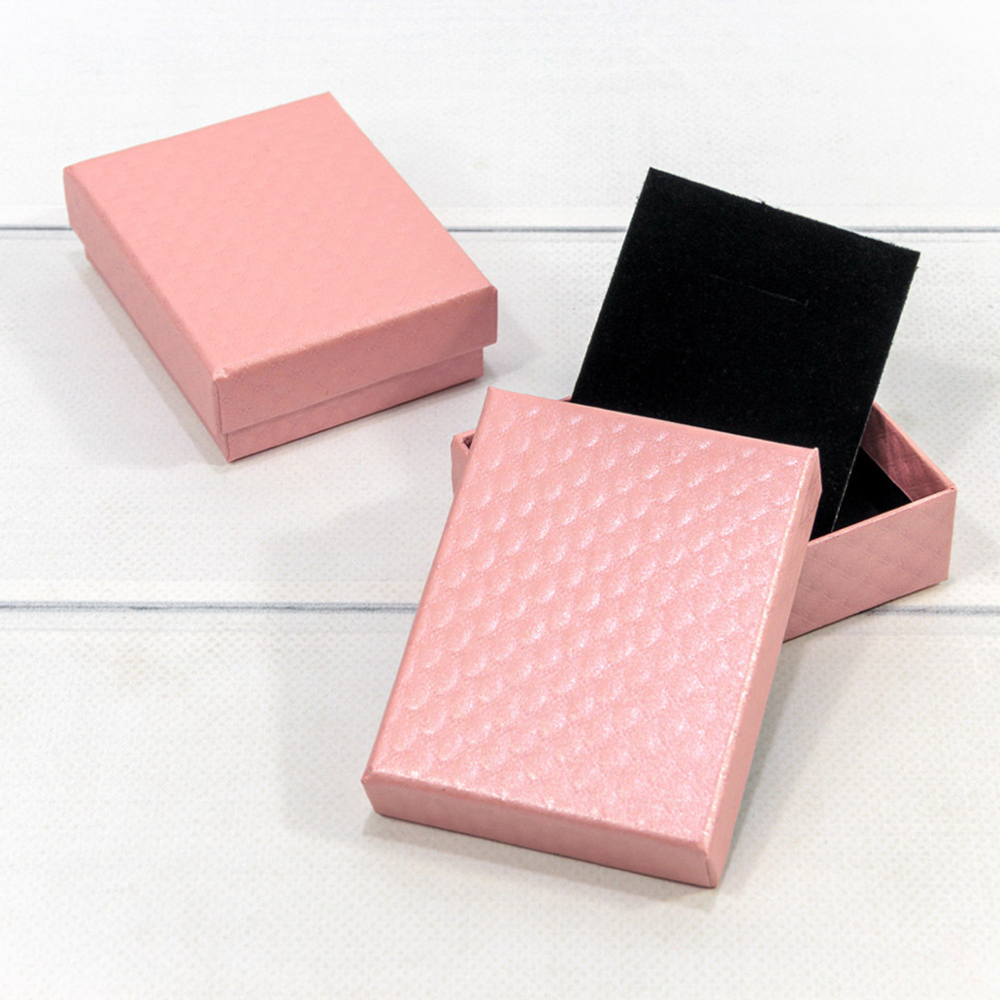 Коробка Ювелирная 9х7х2.8 см Набор 2 шт "Ромбики" (Розовый)