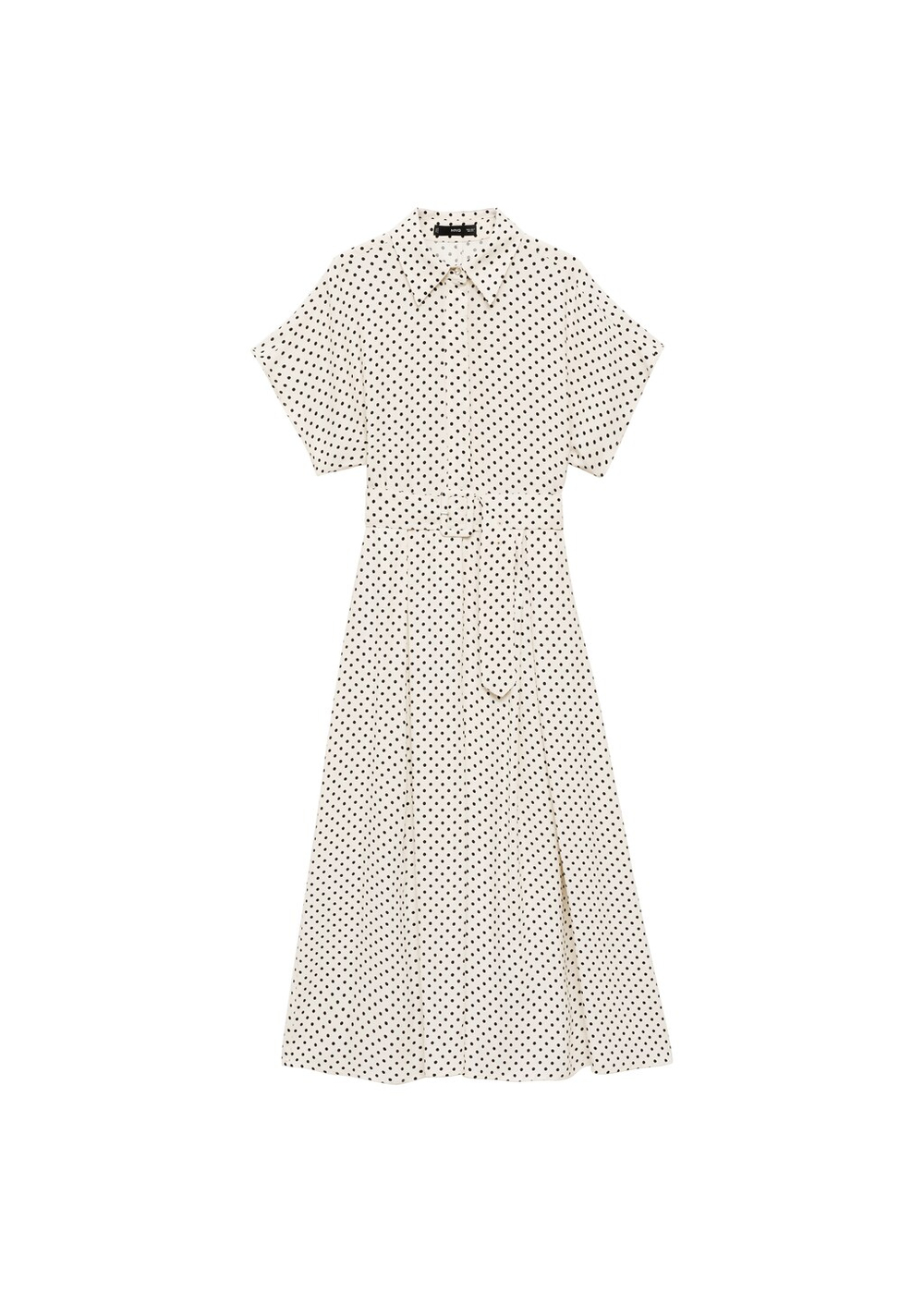 Платье в горошек с поясом