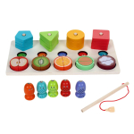 Развивающая игрушка 3 в 1 деревянная (2 вида сортер, рыбалка), коробка C-41639