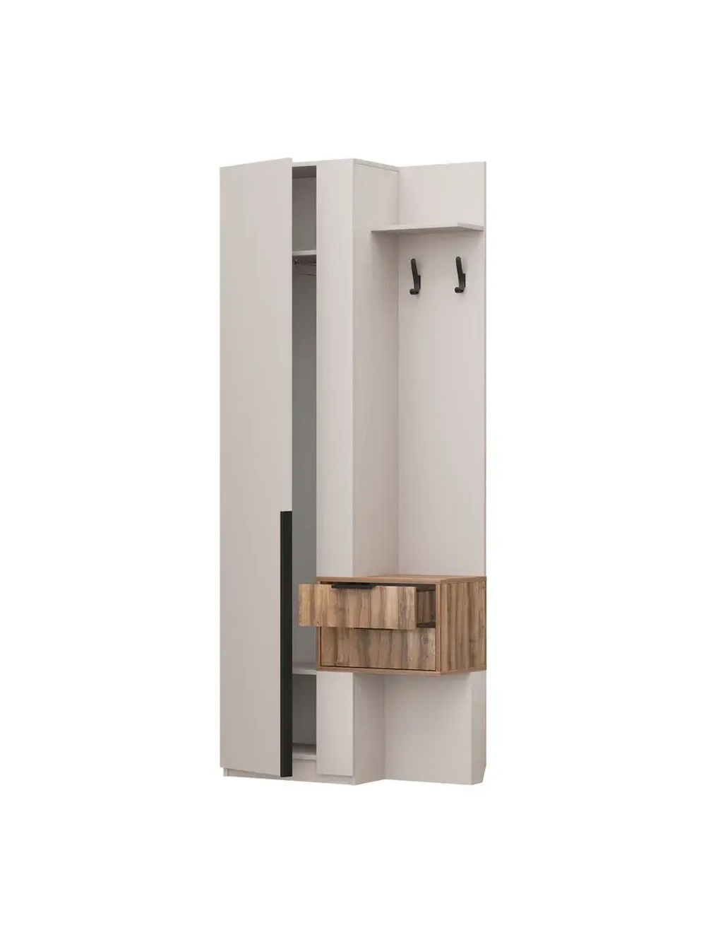 Прихожая с вешалкой и ящиками Кашемир 90х35х220