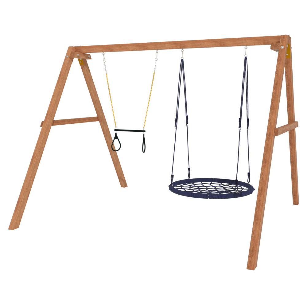 Деревянные качели с качелями гнездо 100 см и трапецией P911-8