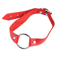 Кляп-кольцо на красных кожаных ремешках Sitabella BDSM Accessories 3092-2