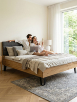 Кровать двуспальная, 180х200, Ланет, с настилом, массив дуба, лак, Dipriz