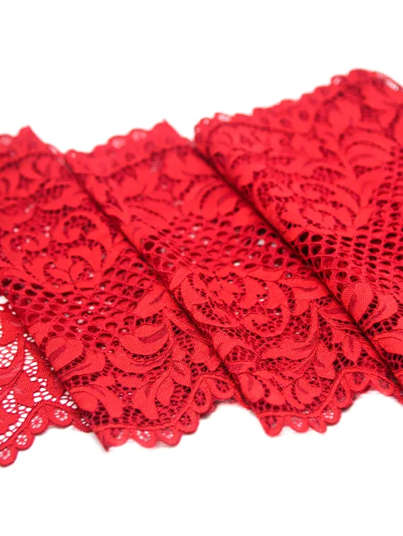 03-117 Кружево эластичное, 22 см, красный 100