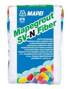 Mapei Mapegrout SV-N Fiber быстросхватывающаяся ремонтная смесь наливного типа 25кг