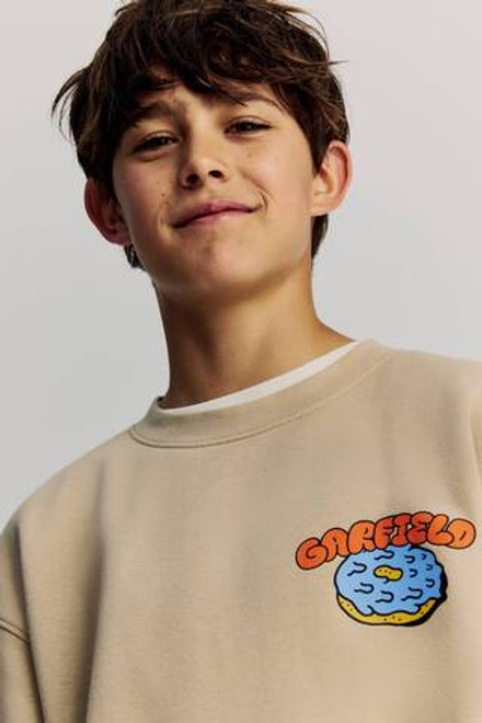 H&M Толстовка с принтом, бежевый