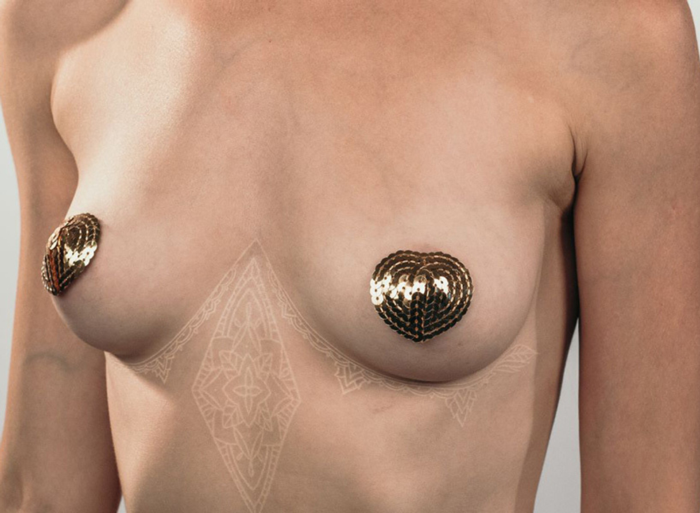 Золотистые пэстисы-сердечки Lola Pasties Burlesque Rand Golden 3633-02lola