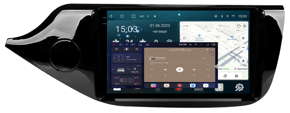 Магнитола для KIA Ceed 2 (JD) 2012-2018 (рамка глянцевая) - Redpower 85238G PRO/PROmax ТОП звук, 2K QLED, Android 14, CarPlay, 4G SIM-слот