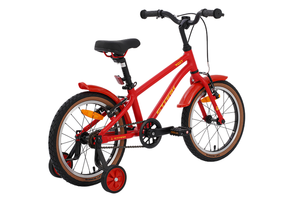 Велосипед 16" Stark'25 Foxy Boy  красный матовый/желтый