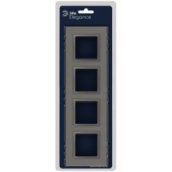 Рамка для розеток и выключателей ЭРА Elegance 14-5204-16 на 4 поста, металл, титан