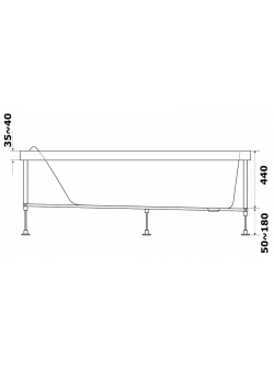 Акриловая ванна Bas (Бас) Нормана 170х75, с каркасом