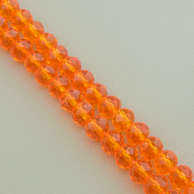 Нитка Чешский хрусталь 42 см. 7,5 мм. (Без замка) - Оранжевая