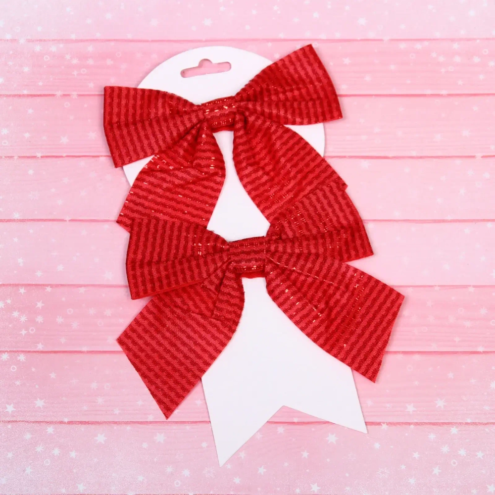 Бант на ёлку «Волшебство» 15*15 см (набор 2 шт), Красный