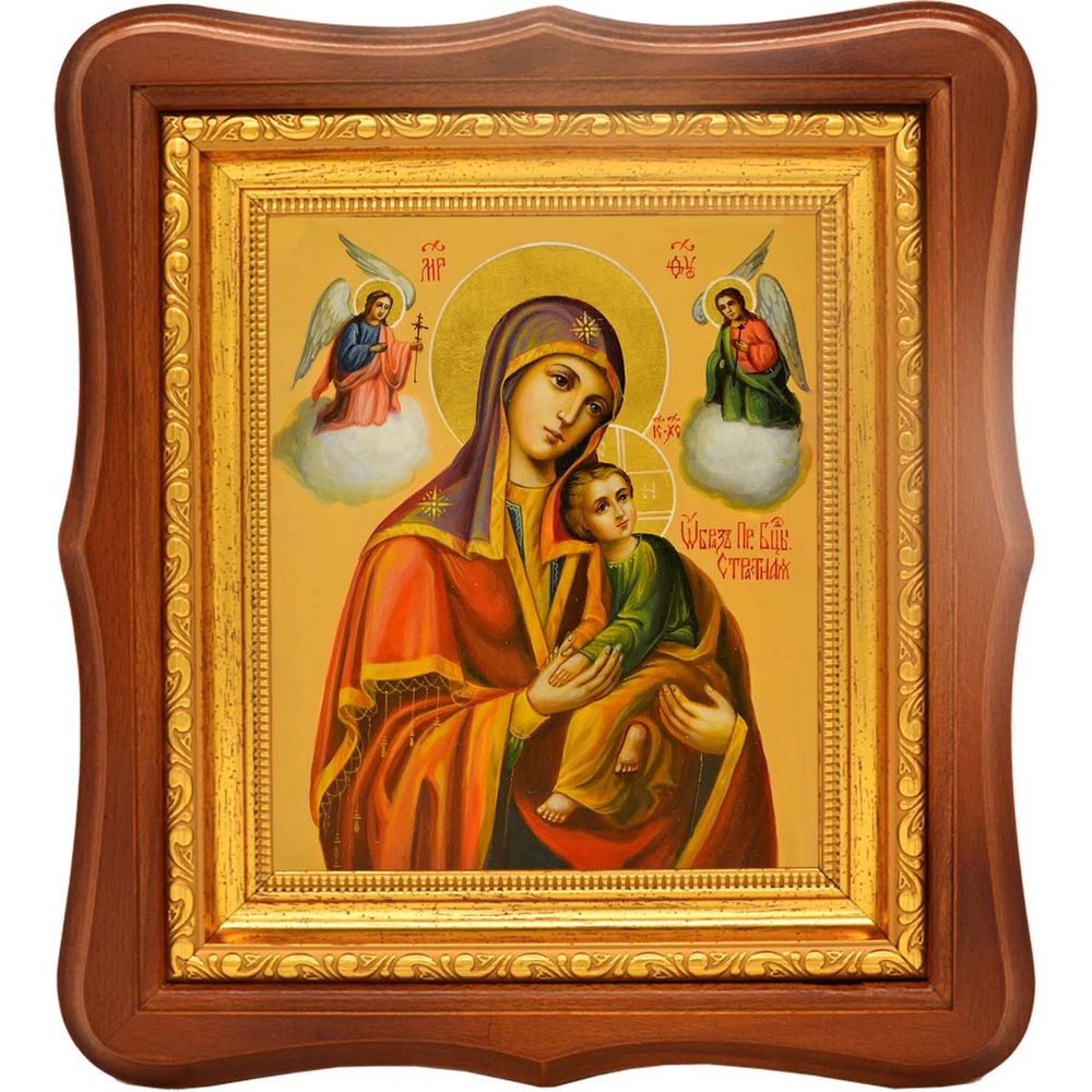 Страстная икона Божией Матери на холсте.