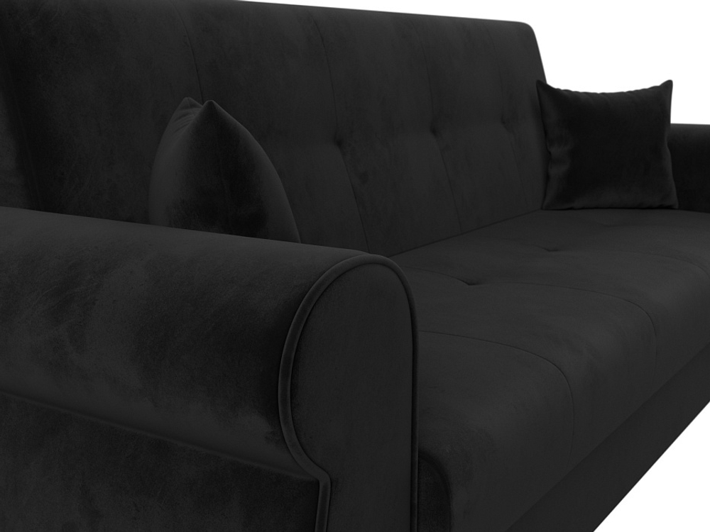 Диван-книжка Лига-019, Черный, Велюр, 118347