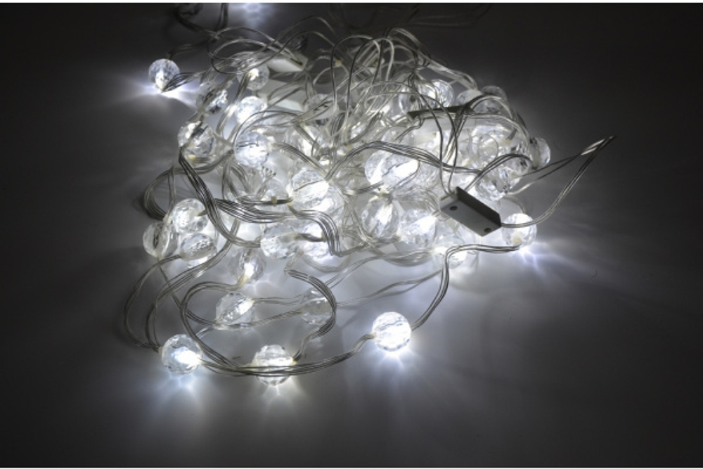 XM-DR-PL0010-4.5 свет. дождь с насадками прозрачные шарики, белые LED