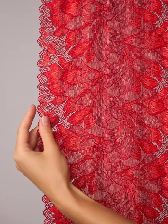 03-77 Кружево эластичное 24 см, красный 100