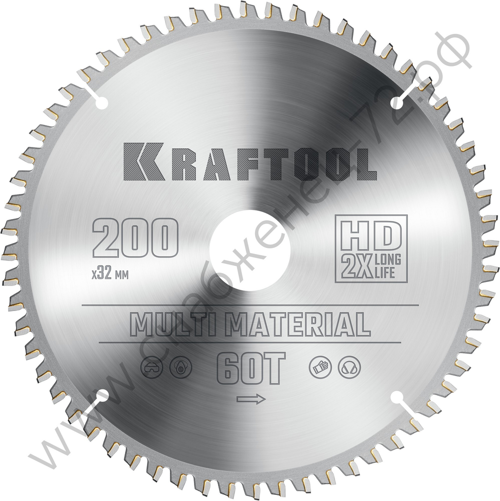 KRAFTOOL Multi Material 200х32мм 60Т, диск пильный по алюминию