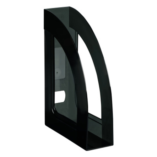 Лоток для бумаг вертикальный СТАММ "Респект", черный, ширина 70мм И