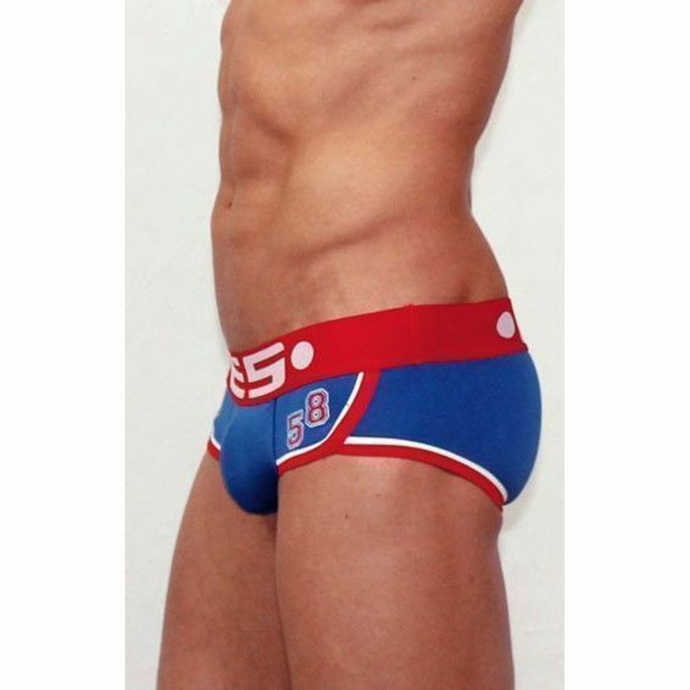 Мужские трусы брифы синие с красным поясом ES 58 Brief