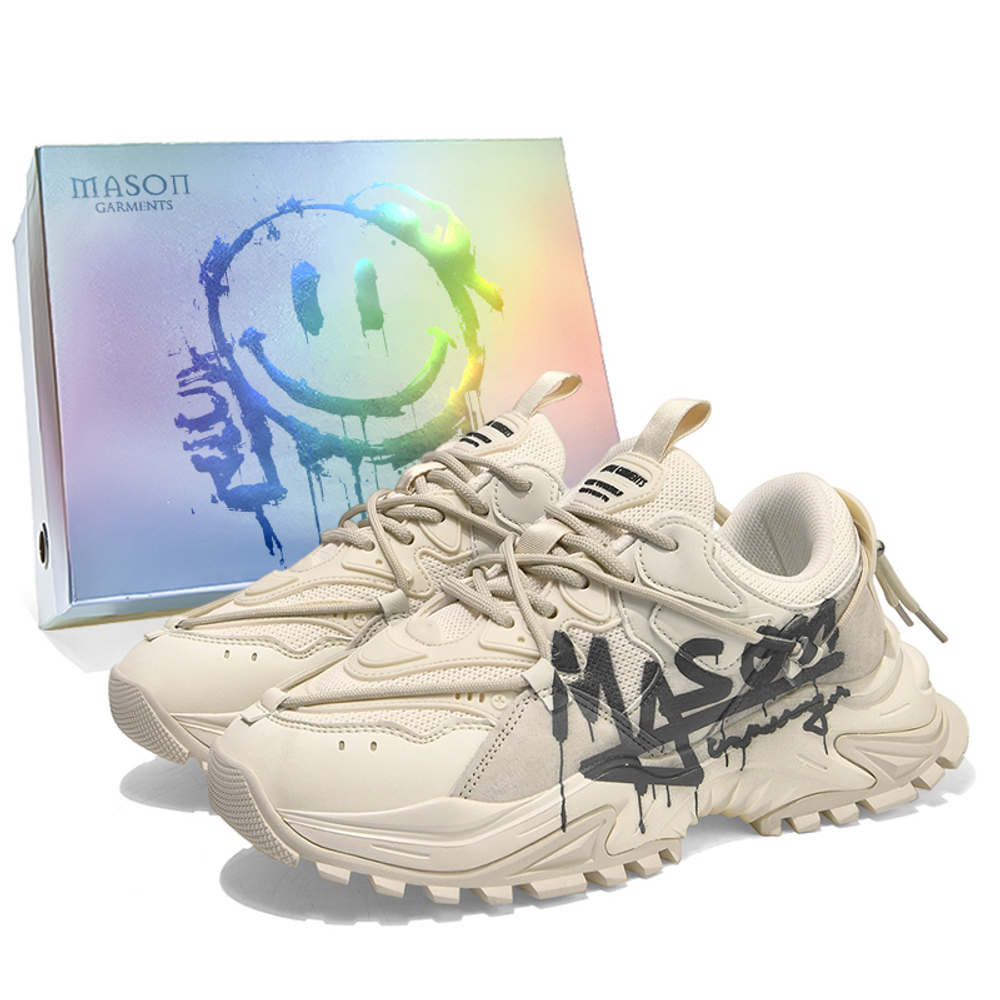 Masongarments Shark Tooth Series Chunky Sneakers бежевый черный