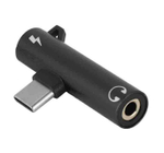 Переходник Type C для наушников 3.5 и ЗУ Type C Metall (черный)