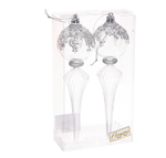 Елочные украшения "Изящный блеск" 5.3*5.3*19 см (набор 2 шт), Белый (Серпантин)