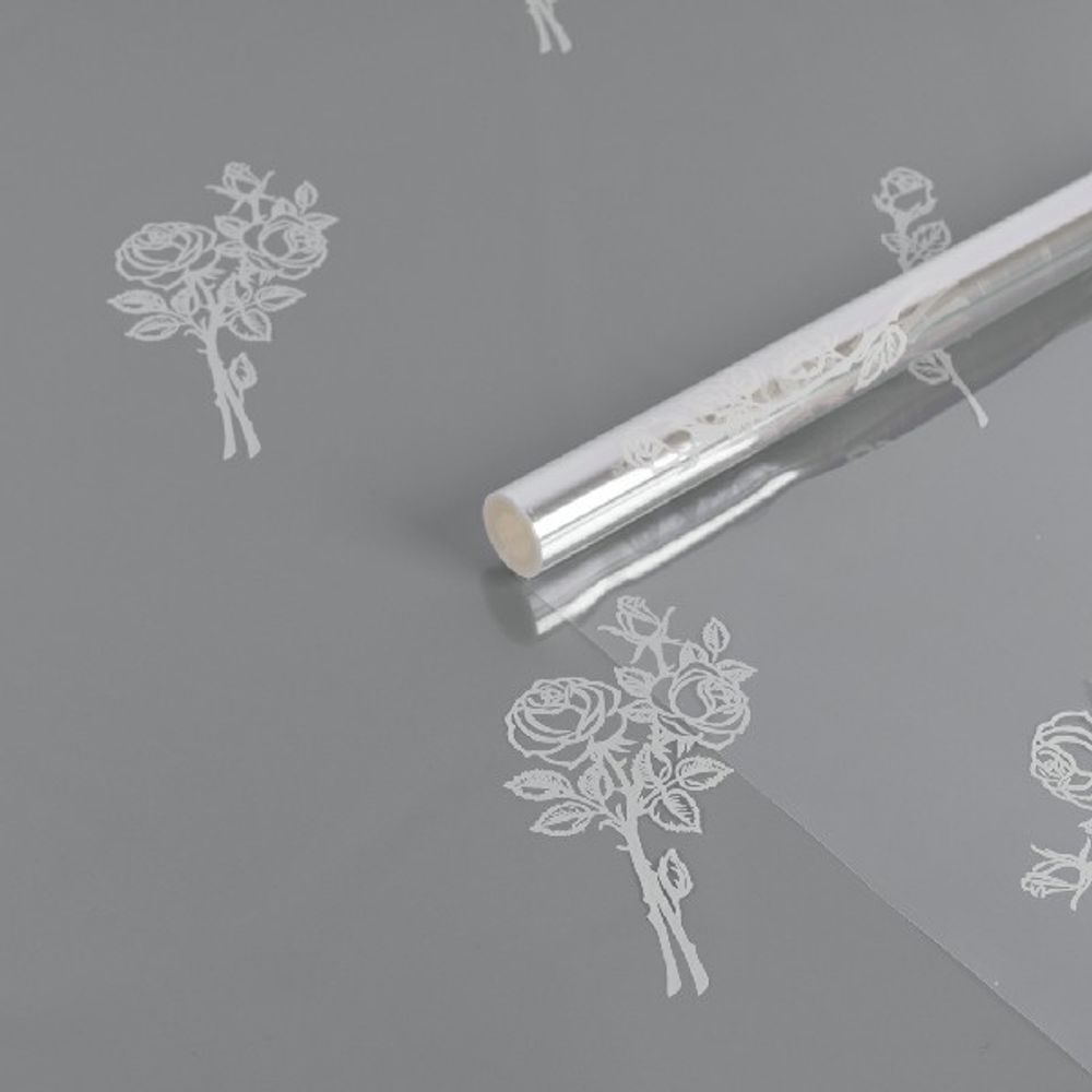 Пленка прозрачная "РОЗА" Белый 70см*200гр