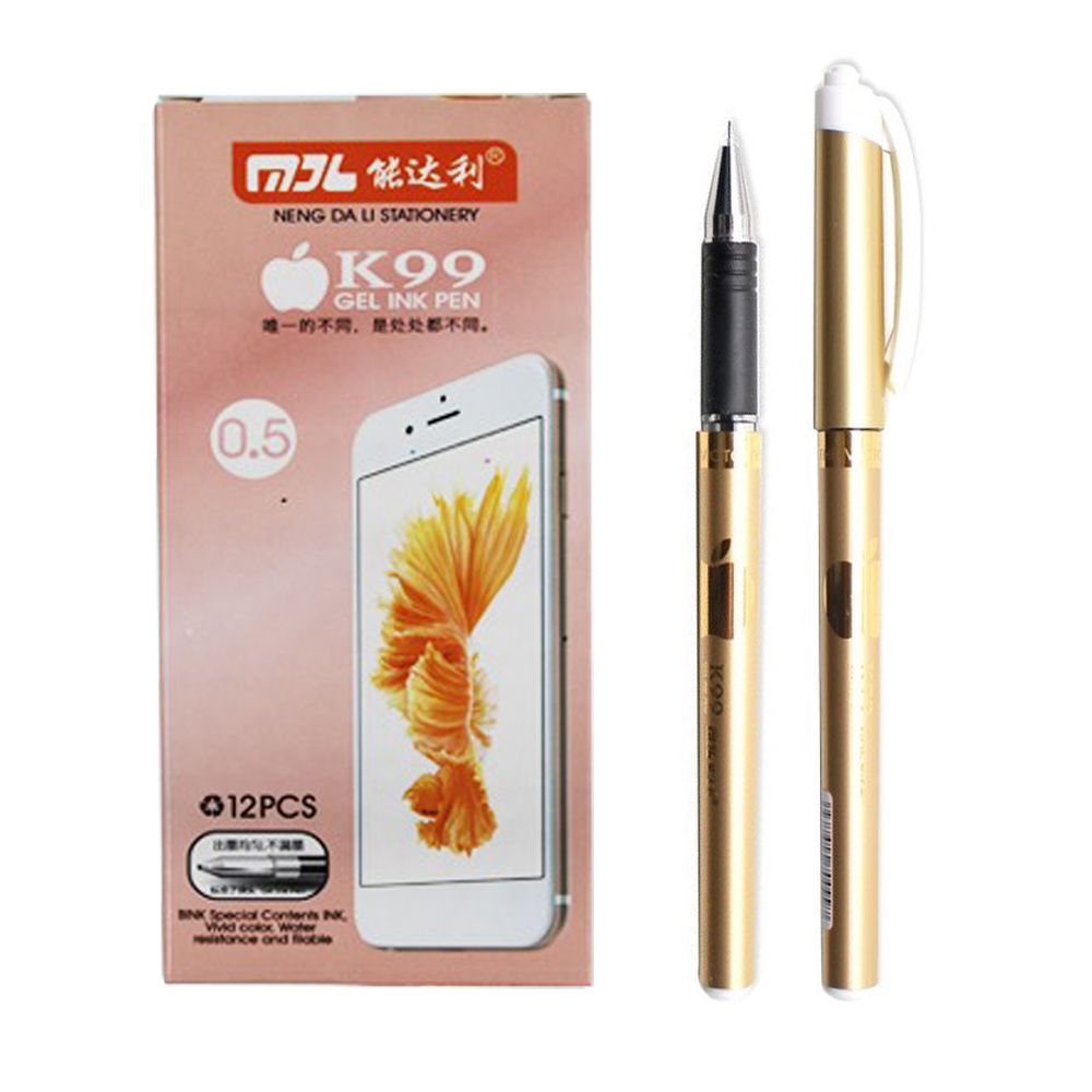 Ручка гелевая, Nengdali, синие чернила, серия "Noble", пластиковый корпус с рисунком, 12 шт Ручка гелевая, Nengdali, синие чернила, серия "Noble", пластиковый корпус с рисунком, 12 шт