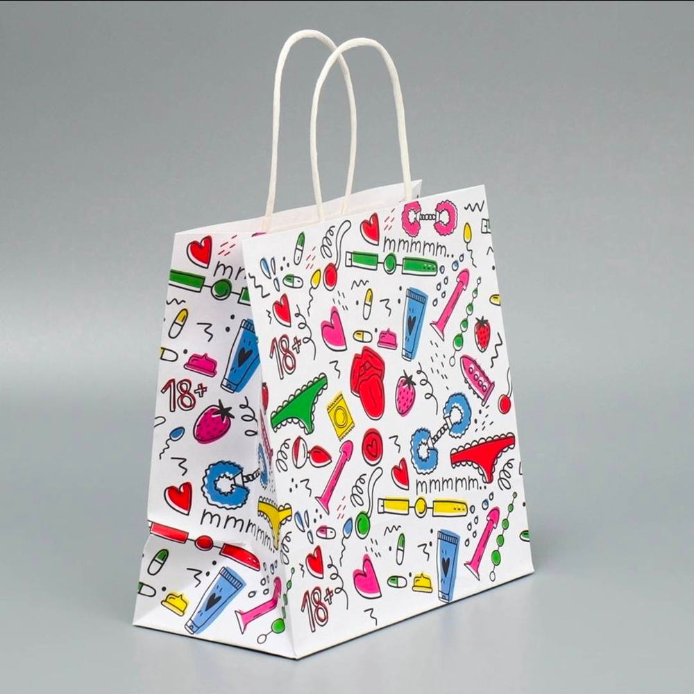 Пакет подарочный крафтовый, упаковка, «18», 22×22×11 см