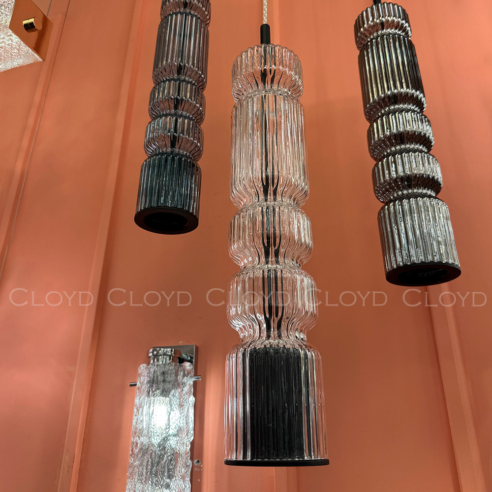 Подвесной светильник Cloyd HOW P1 / выс. 39 см - черный - прозрачн. стекло (арт.11602)