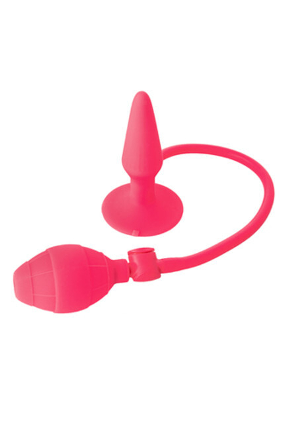 Средняя анальная надувная втулка из силикона Popo (Цвет: ярко-розовый)
