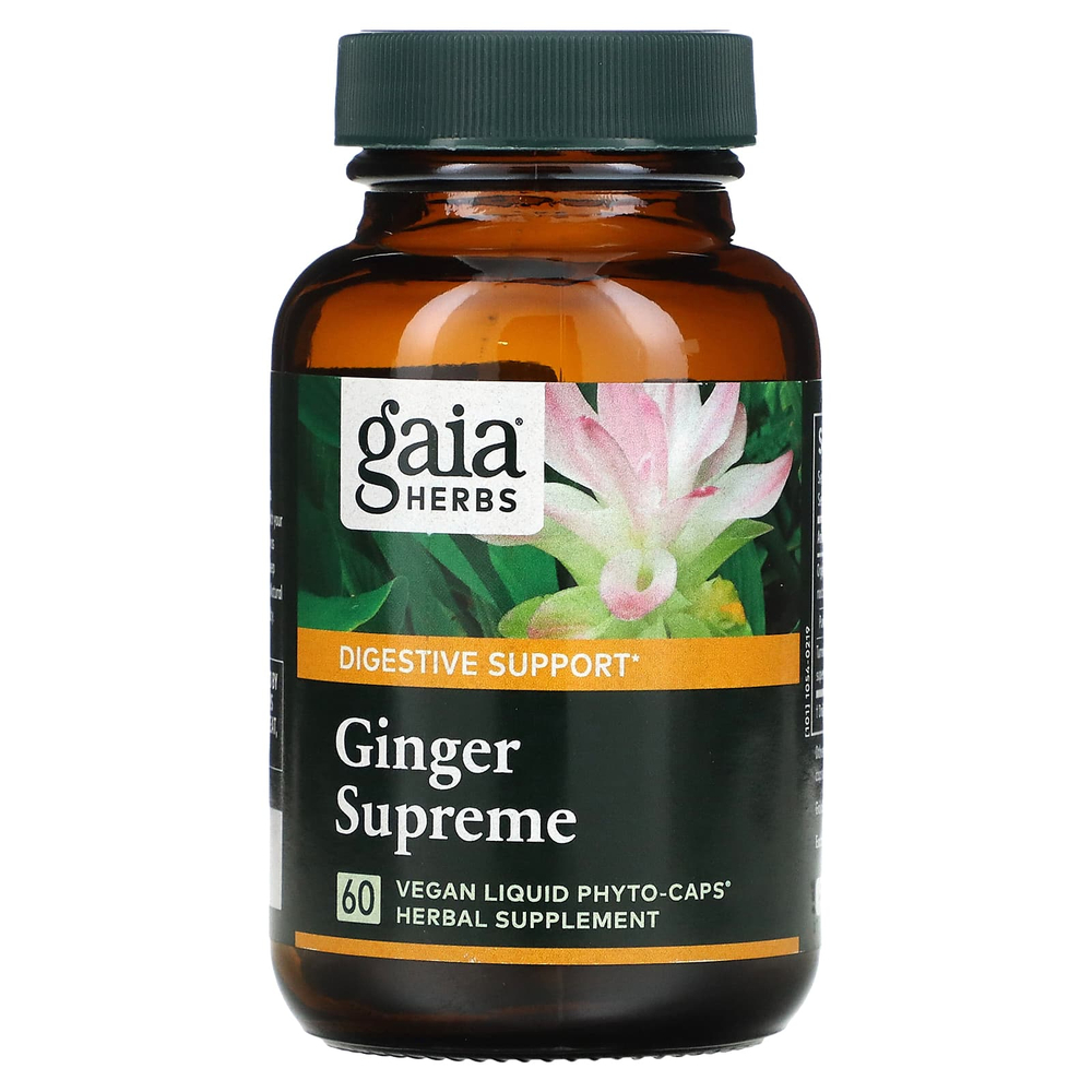 Gaia Herbs, Ginger Supreme, 60 веганских жидких фито-капсул