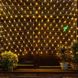 ULD-N2520-240-DTA YELLOW IP20 Сетка светодиодная с контроллером. 240 светодиодов. 2.5х2 м. желтая. IP20. провод прозрачный