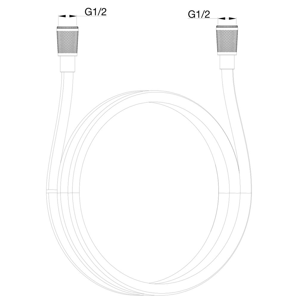 Шланг для душа в силиконовой оплётке 1200 мм WONZON & WOGHAND, Черный матовый (WW-RG01-1200-MB)