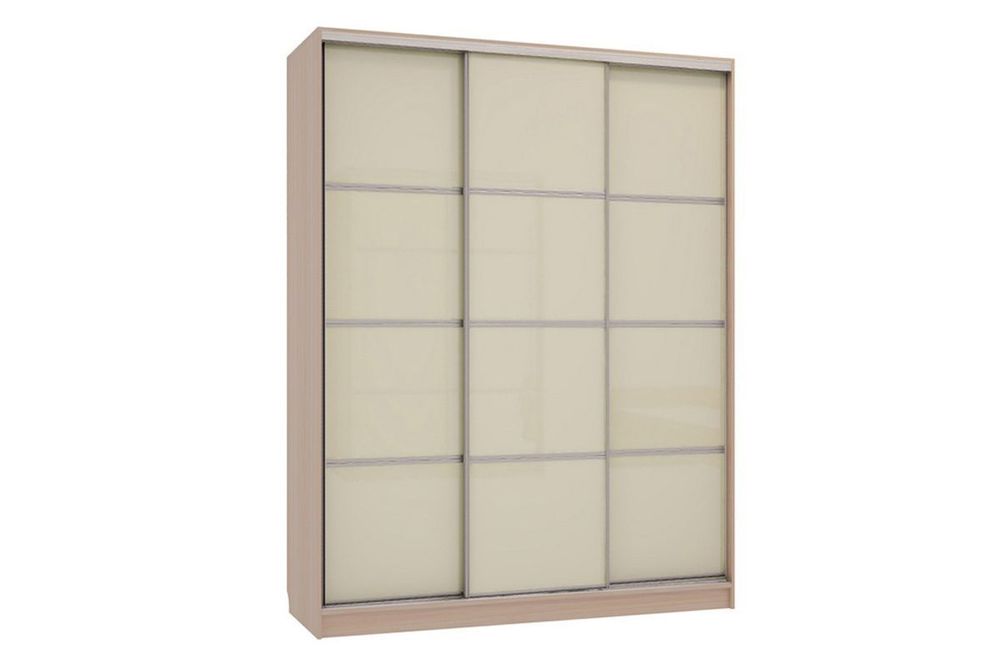Шкаф-купе "Бассо-2 600" (дуб млечный/крем), ЛДСП 16 мм, Мебельсон